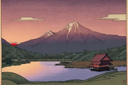 00848-97799361-(ukiyo-e), cabin by  a lake, sunset, mountains in background, marsh in foreground.png